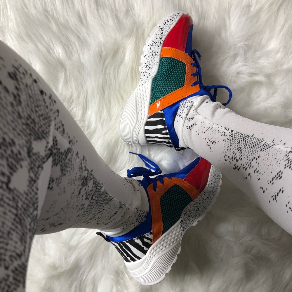 Canvas Painted Hard-Sole Sneakers